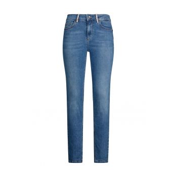 Blugi skinny cu aplicatii din strasuri