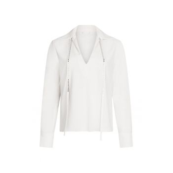 Bluza cu decolteu in V si aplicatii de strasuri