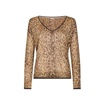 Bluza cu decolteu in V si imprimeu