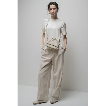 Bluza din satin cu maneci scurte