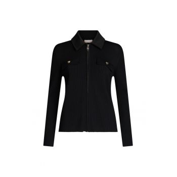 Cardigan cambrat cu fermoar