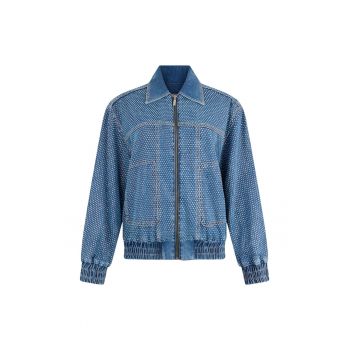 Jacheta lejera din denim cu buline