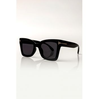 Ochelari de soare cat-eye cu detalii contrastante