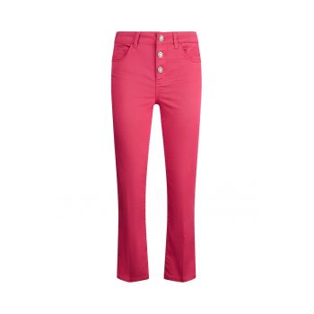 Pantaloni crop cu talie inalta