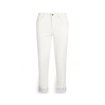 Pantaloni crop cu talie medie