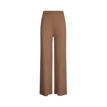 Pantaloni de lana si casmir cu talie inalta