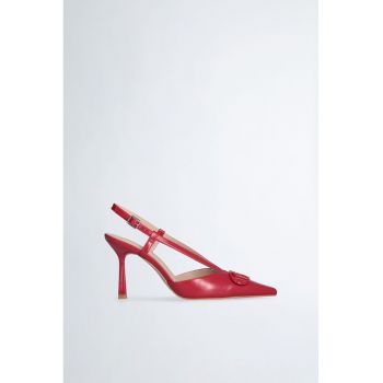 Pantofi din piele cu toc