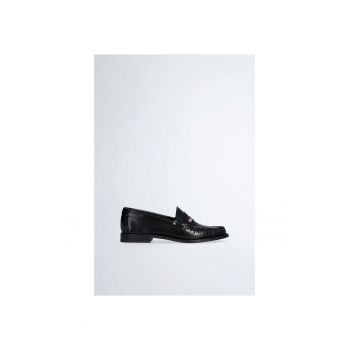 Pantofi loafer de piele cu logo metalic