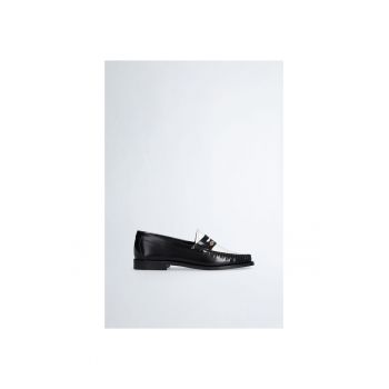 Pantofi loafer de piele cu logo metalic
