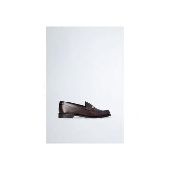 Pantofi loafer de piele cu logo metalic