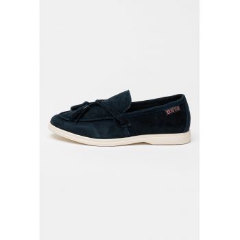 Pantofi loafer de piele intoarsa cu canafi