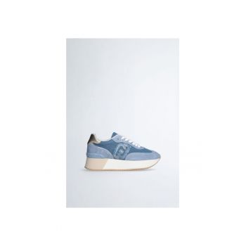 Pantofi sport de denim cu platforma