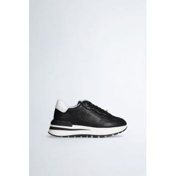 Pantofi sport de piele cu logo perforat