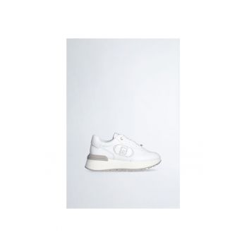 Pantofi sport de piele cu logo perforat