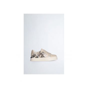 Pantofi sport de piele ecologica cu imprimeu piele de reptila