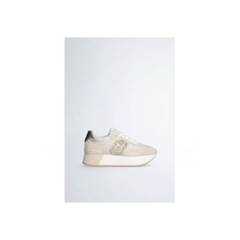 Pantofi sport de piele icu logo stralucitor