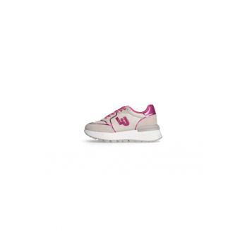 Pantofi sport de piele intoarsa si plasa - cu platforma