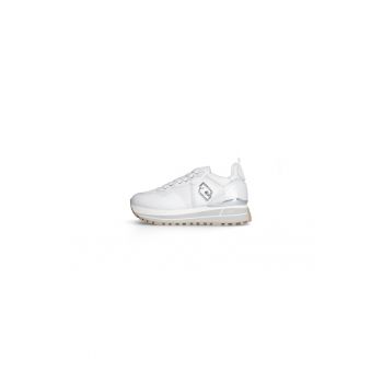 Pantofi sport de piele si plasa cu platforma