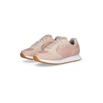 Pantofi sport din piele intoarsa cu aplicatii de strasuri Vibe
