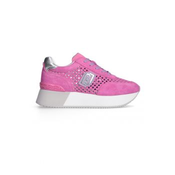 Pantofi sport din piele intoarsa cu logo