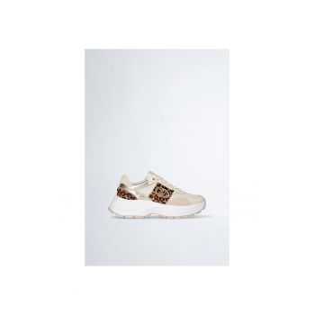Pantofi sport low-cut cu insertii de piele intoarsa