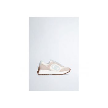 Pantofi sport wedge cu insertii de piele intoarsa