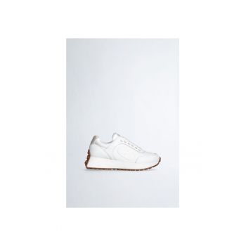 Pantofi sport wedge de piele cu tinte