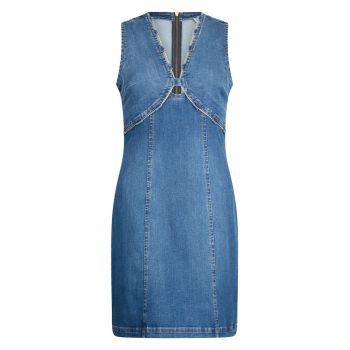 Rochie din denim cu detaliu de lant