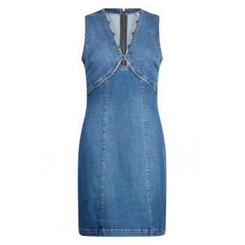 Rochie din denim cu detaliu de lant