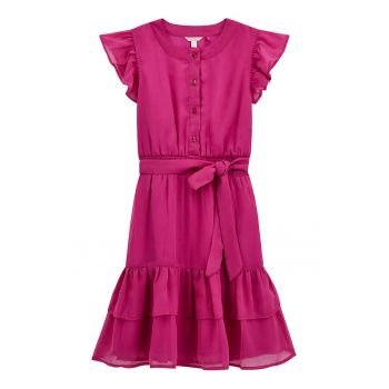 Rochie fara maneci cu volane