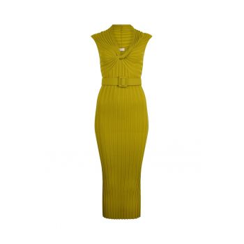 Rochie midi cambrata cu o curea in talie