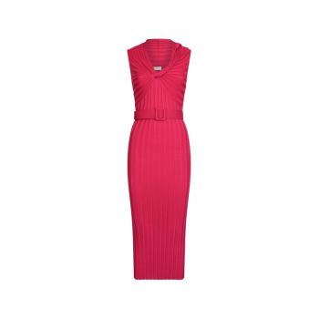 Rochie midi cambrata cu o curea in talie
