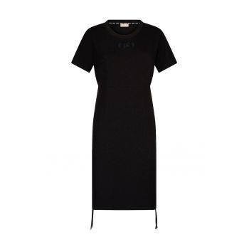 Rochie-tricou din amestec de bambus cu fronseuri laterale