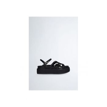 Sandale flatform de piele ecologica