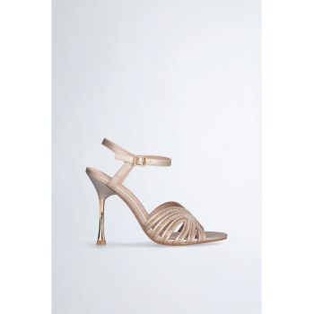 Sandale slingback de piele ecologica