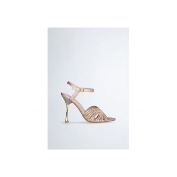 Sandale slingback de piele ecologica