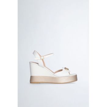 Sandale wedge de piele