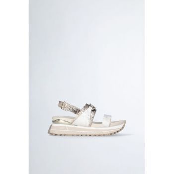 Sandale wedge de piele ecologica