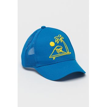 Sapca trucker cu imprimeu - Galben - Albastru royal