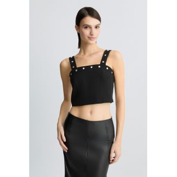Top crop cu decolteu patrat