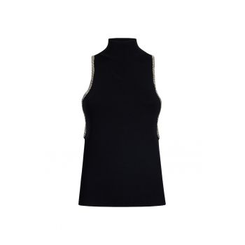 Top din tricot cu strasuri