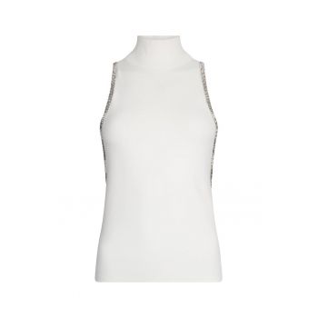 Top din tricot cu strasuri