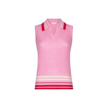 Top polo cu aspect crosetat