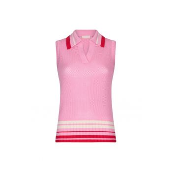 Top polo cu aspect crosetat