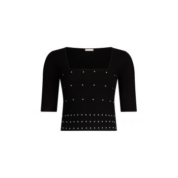 Tricou crop cu tinte