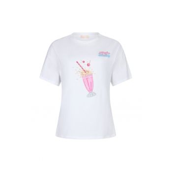 Tricou cu strasuri si imprimeu
