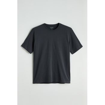 Tricou de bumbac cu decolteu rotund