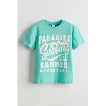 Tricou de bumbac cu imprimeu text
