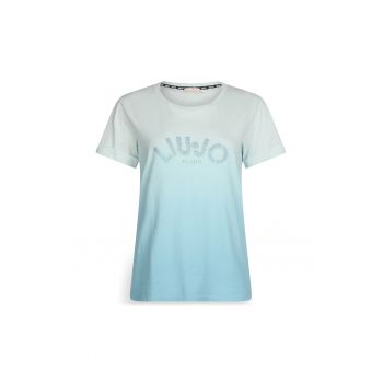 Tricou de bumbac cu logo cu strasuri
