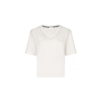 Tricou de bumbac cu logo din strasuri